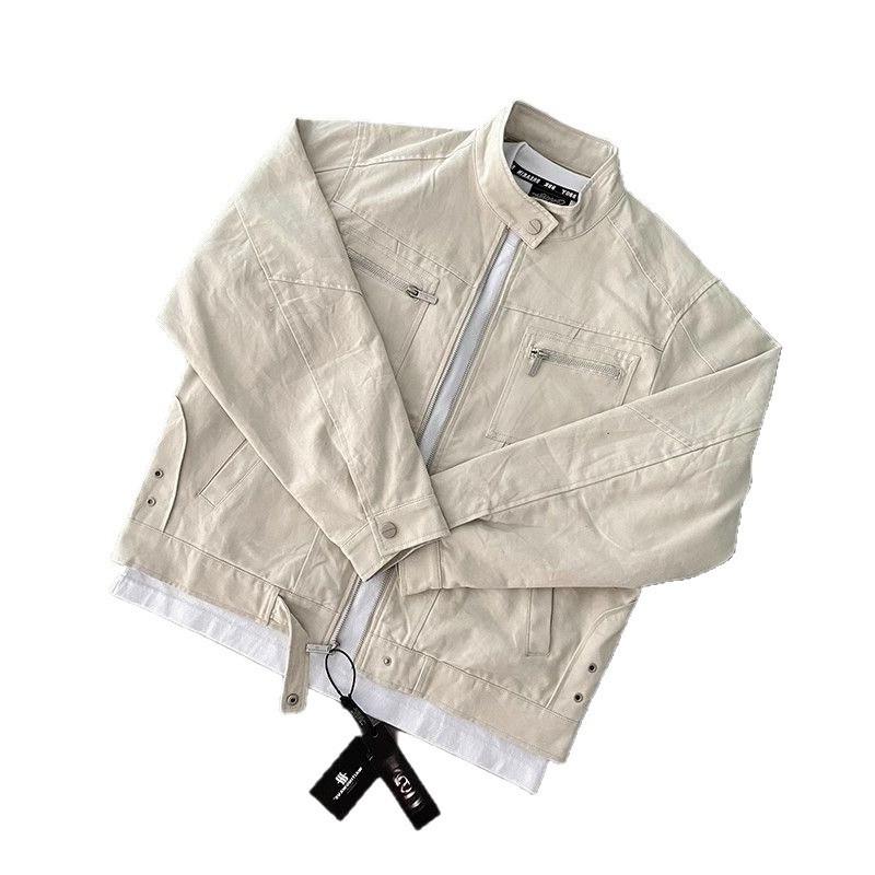 Vintage Harrington Jacket Men American Style Cleanfit Stand Collar Loose Fit Workwear Coat