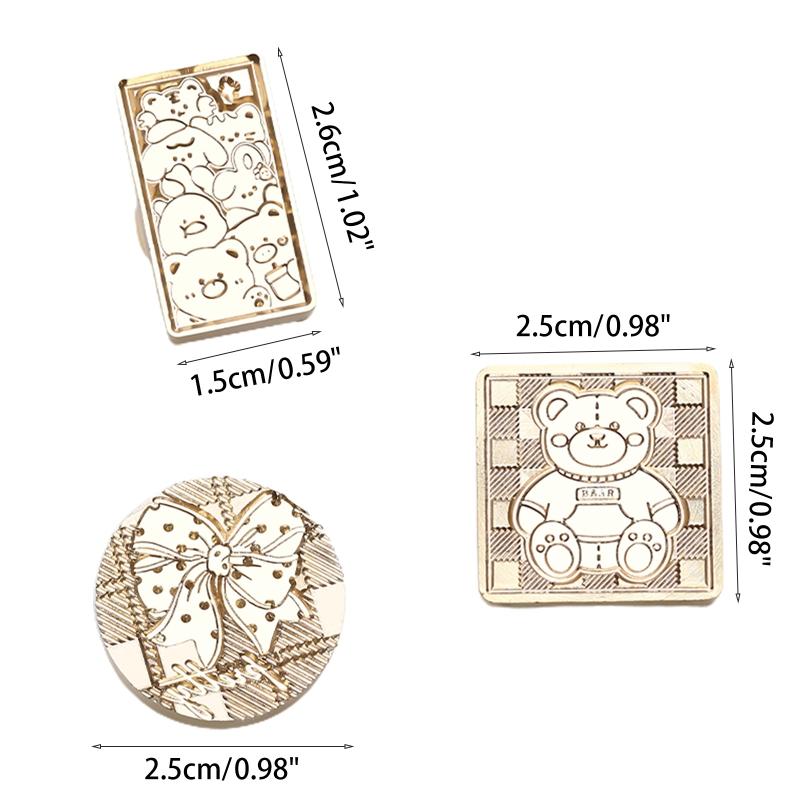 Сменный восковой штамп с героями мультфильмов, 11 видов конструкций, круглый/квадратный/прямоугольный для изготовления карточек «сделай сам», запечатывающий конверт