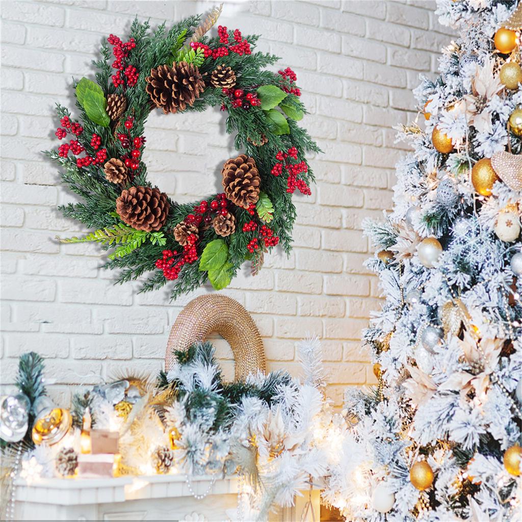Рождественское украшение для дома Дверные украшения Большая гирлянда из красных ягод