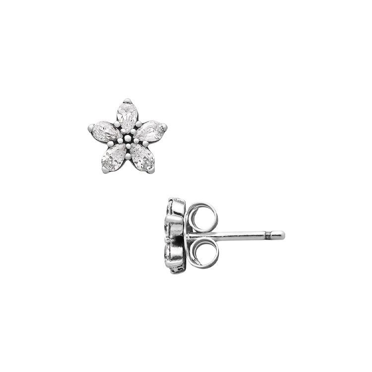 Pandora Shining Snowflake Design 925 Silver Cubic Zirconia Stud Earrings Women earrings 299239C01