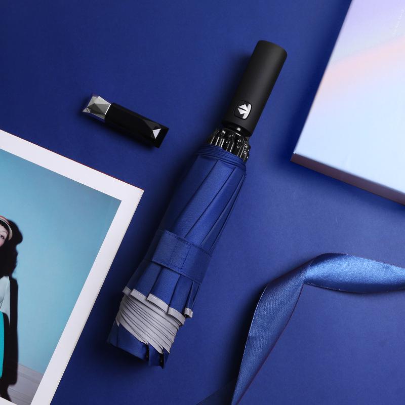Tri-fold Automatic Reverse Umbrella Hemming Reflective LED Umbrella Can Be Added