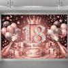 Dazzling Golden Pink Balloon Crown Themed Banner Decoration Backdrop Birthday Party Room Decoration Photography Backdrop Cloth