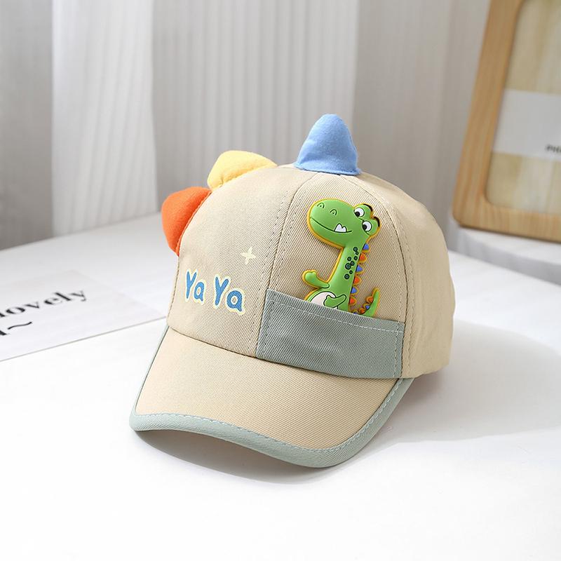 Cute Baby Duck Tongue Caps 1-3 Years Boy Girl Cartoon Dinosaur Cotton Peaked Hats Outdoor Toddler Kids Sunshade Sun Visors