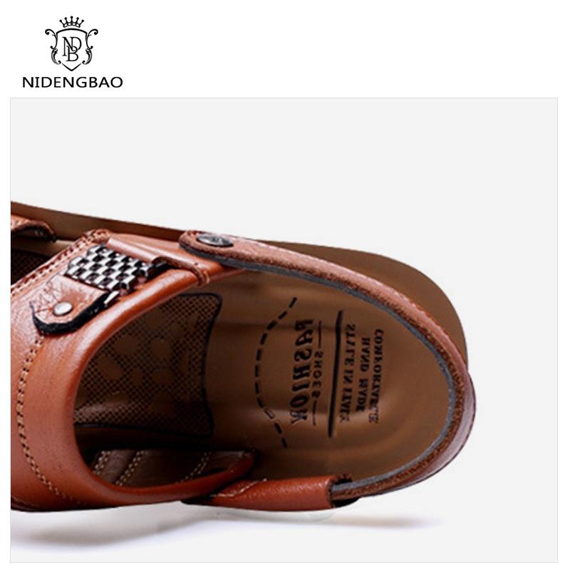 Модные мужские кожаные сандалии большого размера 47 48, летние классические мужские туфли, тапочки, мягкие сандалии, мужские римские удобные наружные прогулочные туфли