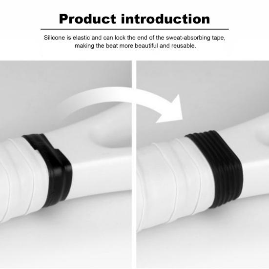 Racquet Sealing Rubber Ring Tennis Handle Grip Ring Wear Resistant Soft Elastic Reusable Colorful Racket Band