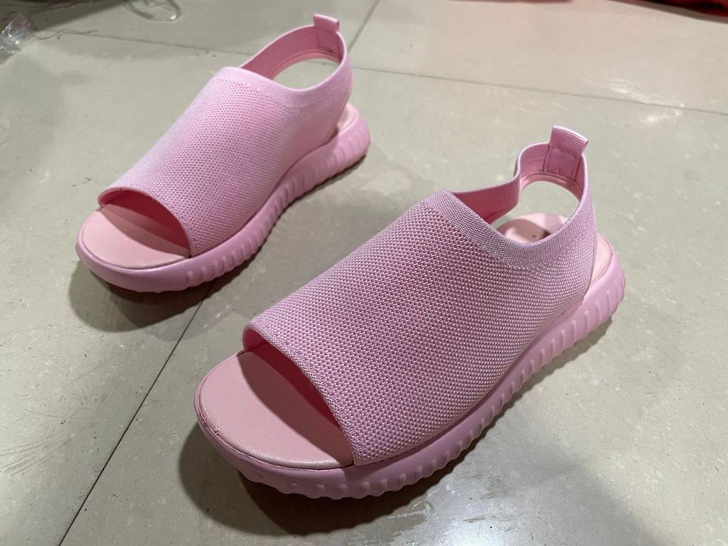 Independent station 2025 лето новые женские сандалии с толстой подошвой из сетчатой ткани с рисунком «рыбий рот» импортная торговля женские туфли большого размера с одной педалью