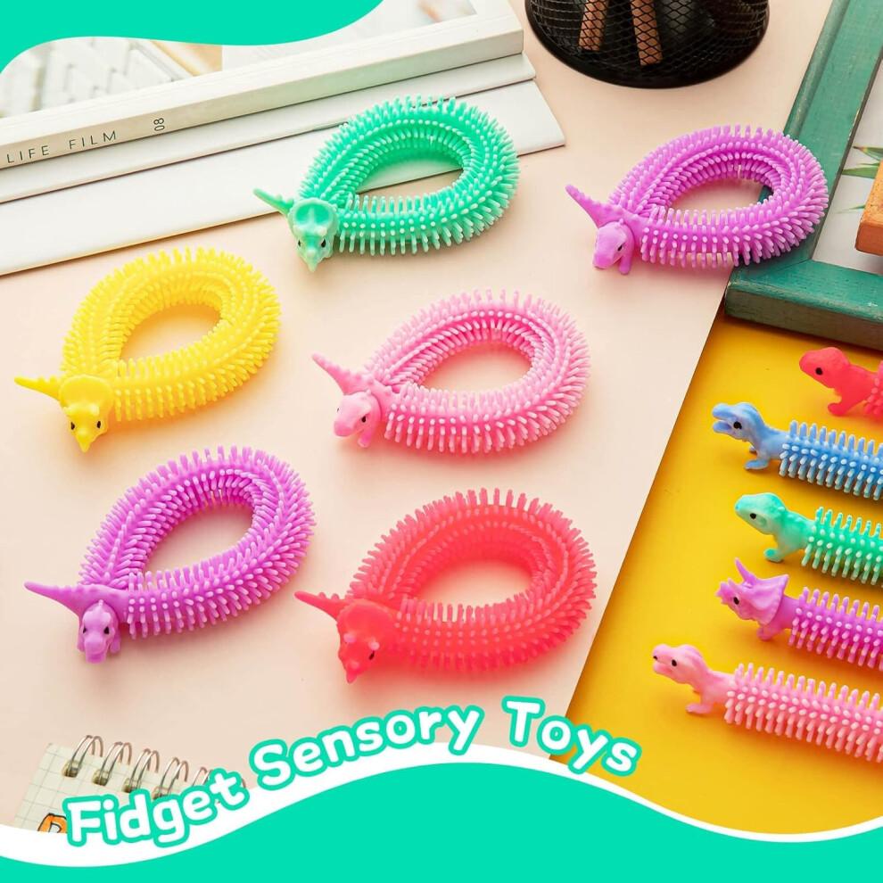 LATERN 40Pcs Fidget Stretchy Strings, 20CM Dinosaur Sensory String Toys Calming Noodles Stretchy String for Kids and Adults Against Anxiety, Fidgetin
