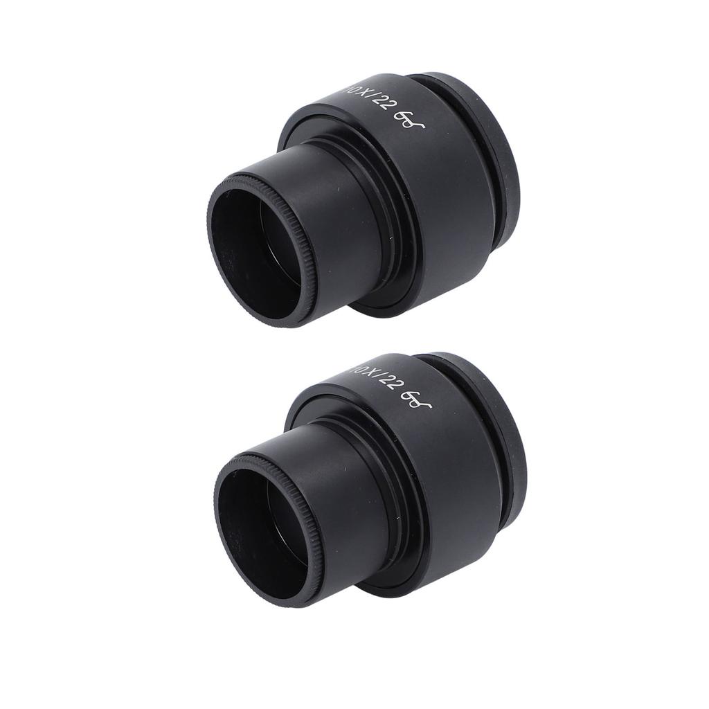 2PCS 10X Microscope Eyepieces 22mm High Eye Spot Wide Field Optical Lens Eyepiece Diopter Adjustment 30mm Mount