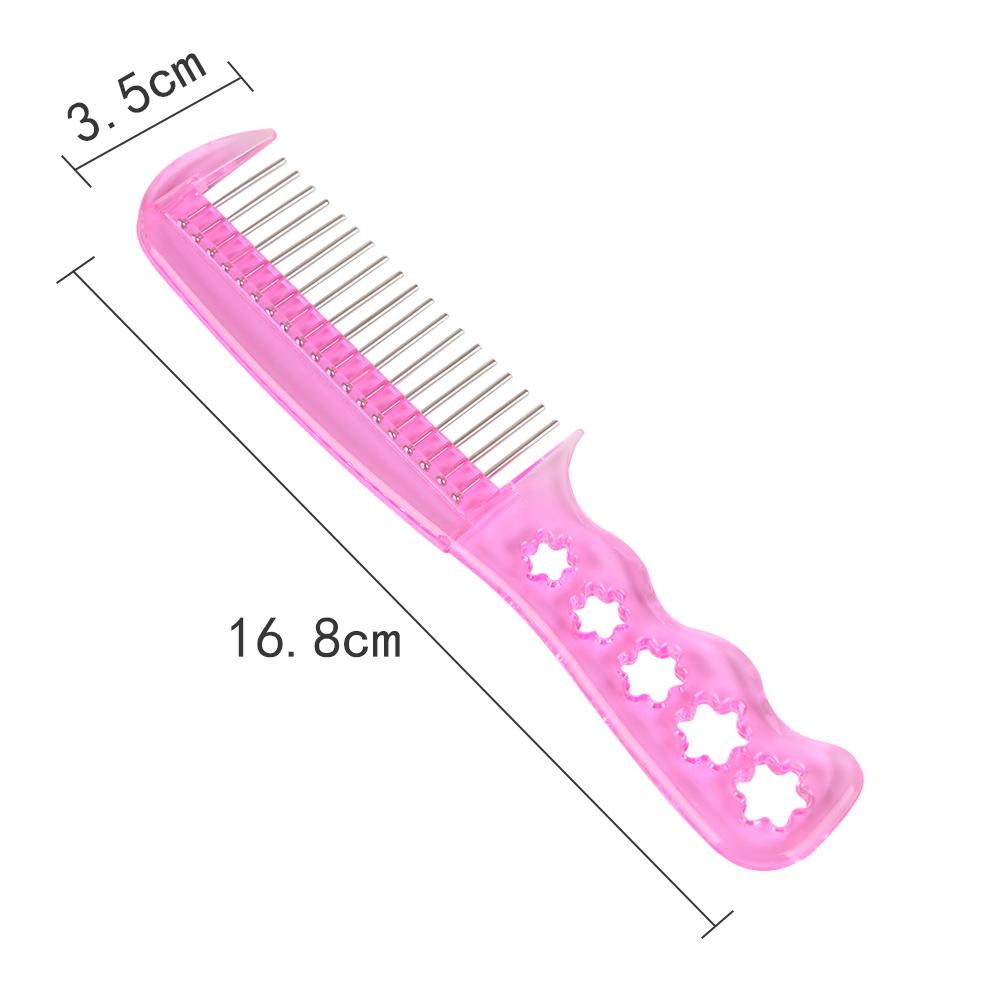 New Anti-static Women Anti-static Beauty Handle Comb Steel Tooth Styling Wig Tool