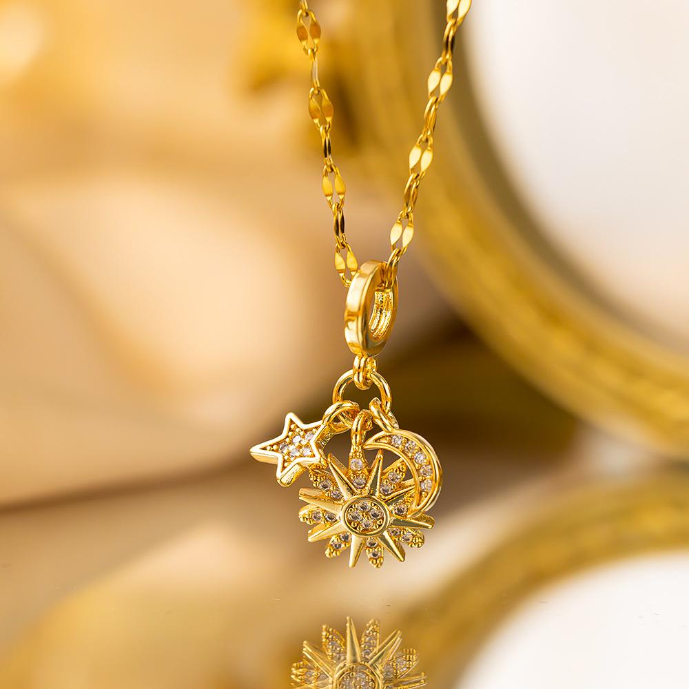 Elegant Full Zircon Copper Necklace Women Simple Exquisite Collarbone Chain Luxury Micro Inlaid Jewelry Gift