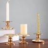 Gold Wrought Iron Christmas Candlestick European Romantic Candlestick Candle Cup Tray Family Wedding Party Decoration