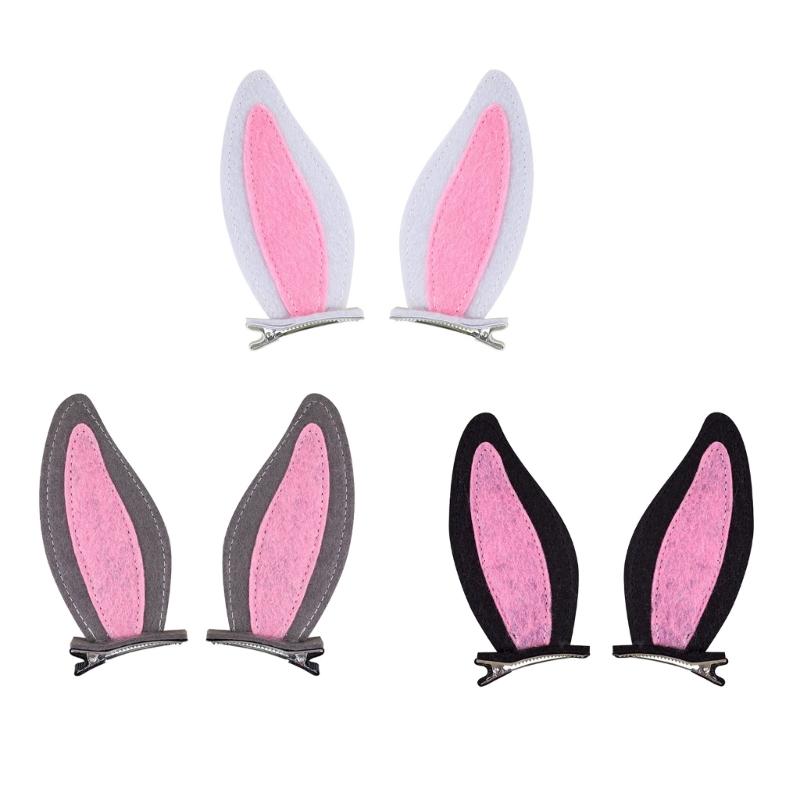 2 Pieces Felts Rabbit Hair Clip Secure Grip Design Hair Accessories For Kids Adults Lightweight Practical Hairpins