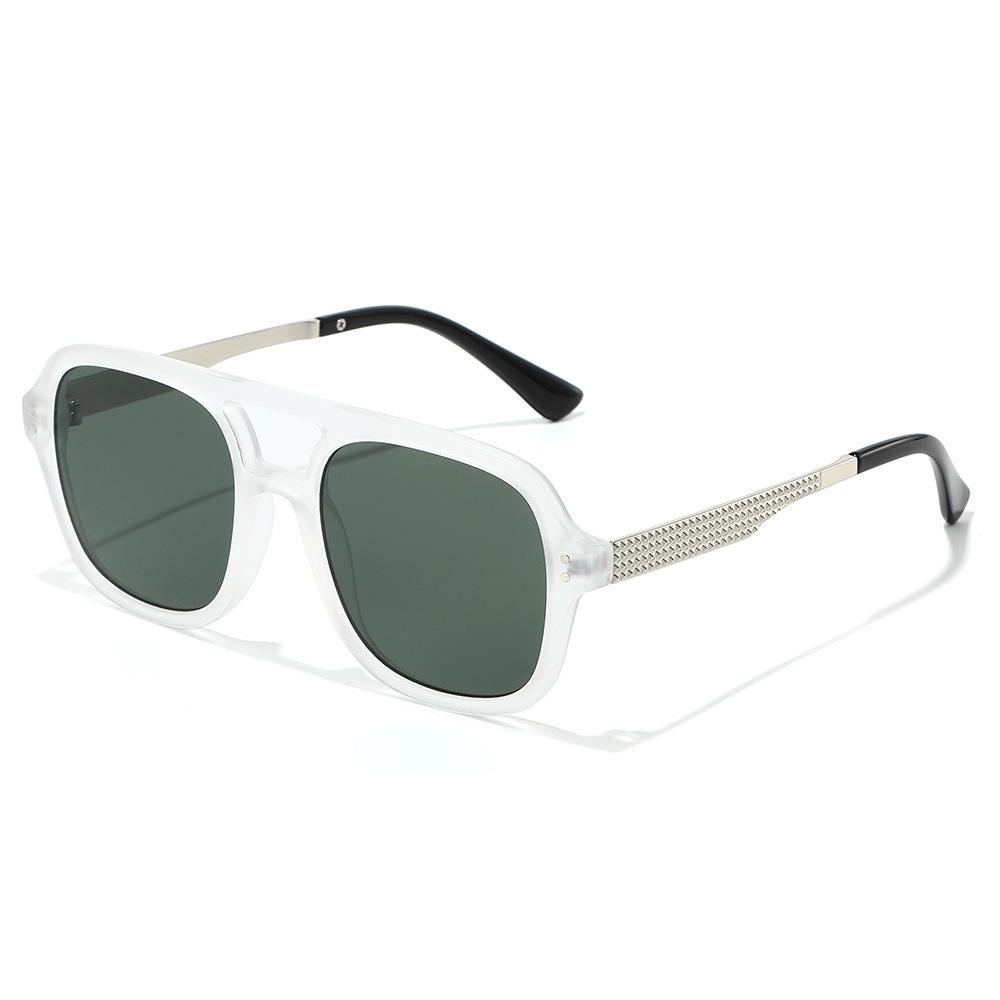 Simple and personalized double beam square sunshade sunglasses, new retro high-quality pilot sunglasses