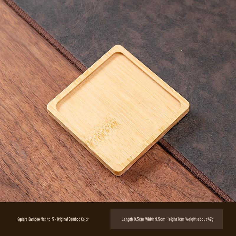 Круглый бамбуковый противоскользящий коврик и поднос для комнатных растений, подстаканников и декора