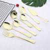 Champagne Gold Buffet Serving Set Stainless Steel Dinnerware Flatware Salad Spoon Fork Cake Shovel Service Spoon Tableware Cutlery Set
