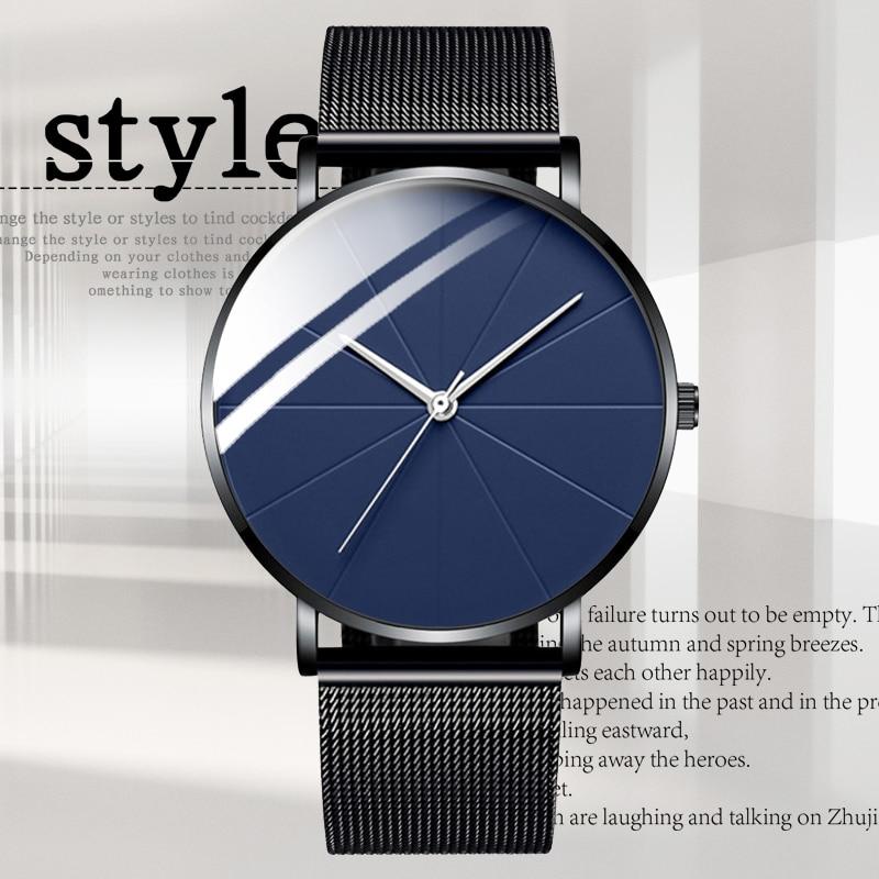 Fashion Mens Watches Stainless Steel Ultra Thin Quartz Wrist Watch Luxury Business Classic Men Watch