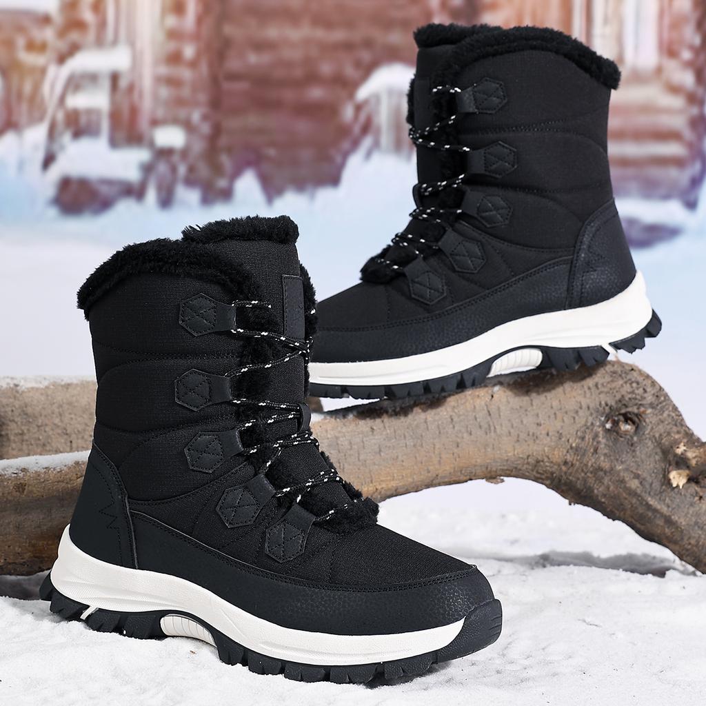 Women Warm Lined Outdoor Boots High Top Shoes Winter Walking and Commuting Casual Outdoor Travel Seasonal Everyday Footwear Sizes 36-42