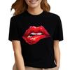 Maycaur Sexy Lips Print Unisex T Shirt Fashion Funny Clothes Tees Lady Summer Short Sleeve O-neck T-shirt for Girls feUnisex Cloth