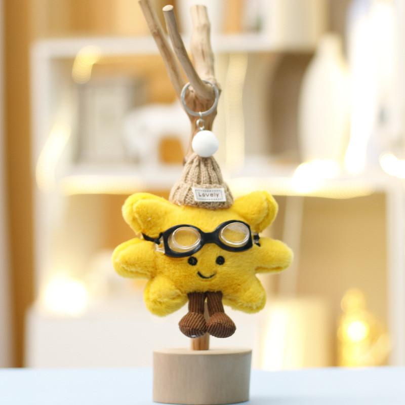 Плюшевая игрушка Подсолнух из короткого велюра для девочек и мальчиков, украшение для рюкзака, подарок