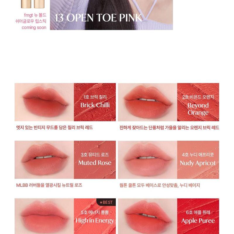 The Face Shop Fmgt Новая смелая бархатная помада - 21 цвет