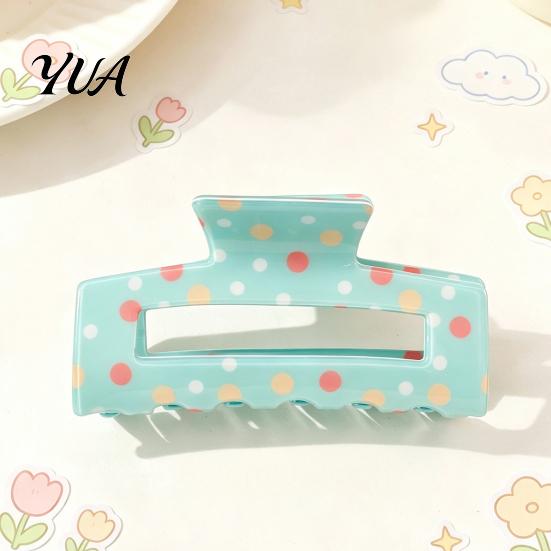 Polka Dot Hair Claw Colorful Clip for Women, Sweet Macaron Style Non-slip Shark Durable Clamps Gripper Thick Hair, Lightweight Accessories Daily