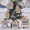 Wooden Christmas Luminous Cabin Christmas LED  Light Snow House  Christmas Decoration