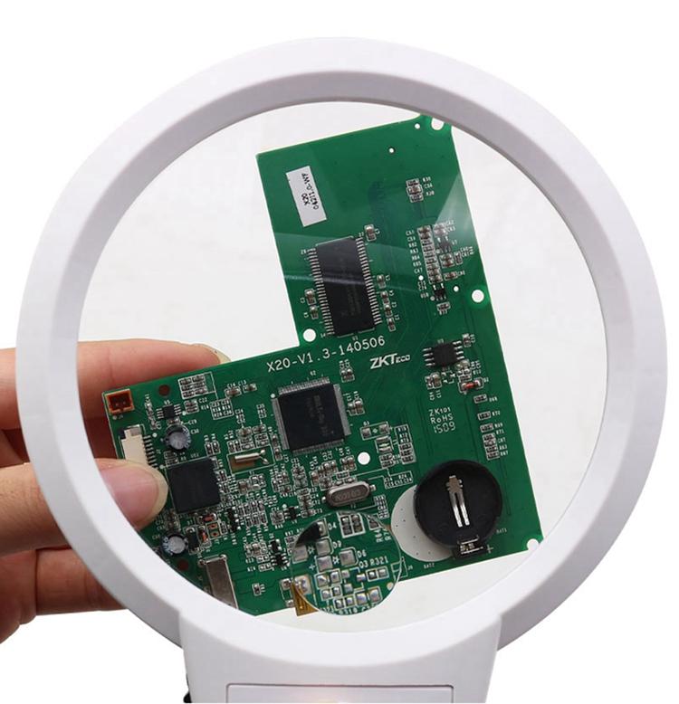 Desktop Magnifier With Illumination 130mm Large Size Foldable 2x 6x Table Lamp Magnifying Glasses With Led Scale Third Hand Lupa