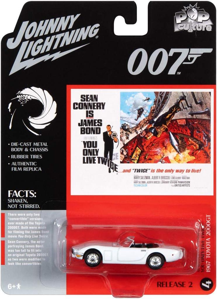 JOHNNY LIGHTNING James Bond 007 Only Live 1967 Toyota 2000GT Diecast Model White 164 "You Twice" Car, [Used]