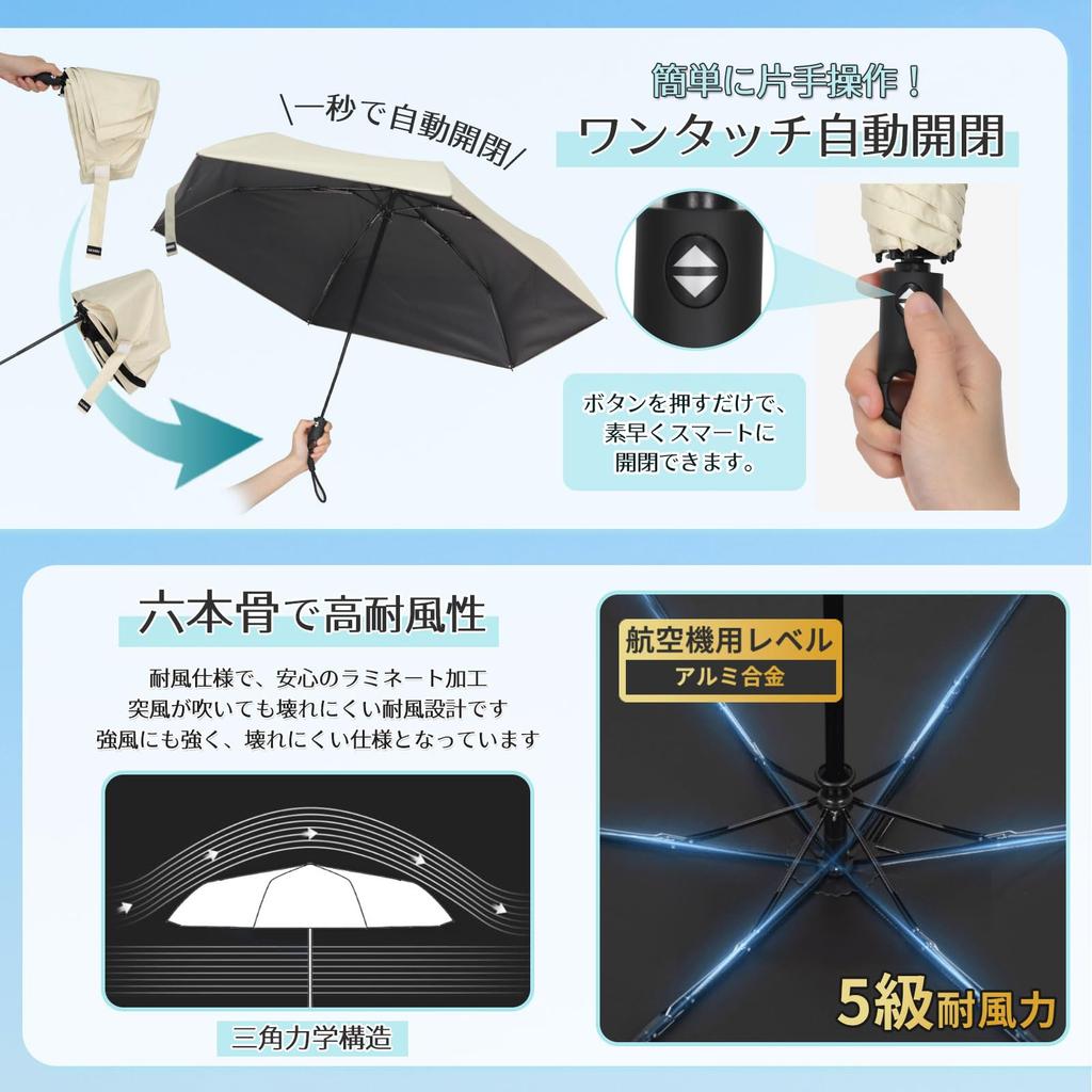 DSDCDJ Ультралегкий Легкий УФ Складной Полный Свет Защищает 6 Автоматическое Открытие и Для Солнечной и Дождливой Предотвращает Предотвращает Легко к Воде Быстрый