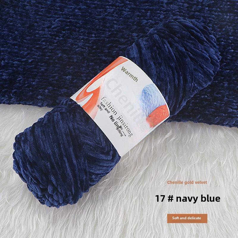 Вязаный шарф, шапка, тапочки крючком из золотистого бархата с шениллом, набор для самостоятельного вязания из кукольной шерсти