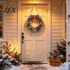Handcrafted Festive Light Decoration Christmas Diamond Painting Wreath Kit with LED String Lights, Snowman Pearl Art Special Shaped for Adults,