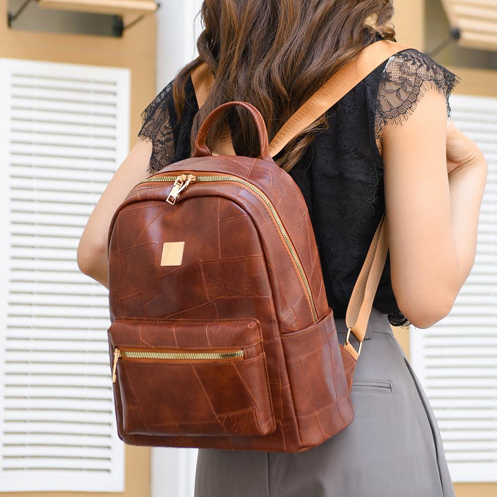 Рюкзак большой емкости Женский легкий рюкзак из мягкой кожи Дорожный рюкзак