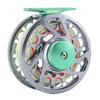 GOTURE Fly Fishing CNC Gunmetal Dark Light Green Main Line 4X Leader Line and Orange Extension Line 20LB Lightweight Reel, Machined, + Green, 5/6"