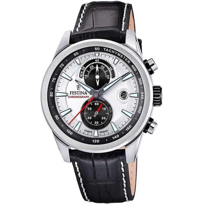 Montre - Festina - F20695/1 - Chronographe - Acier inoxydable - Cuir noir