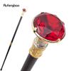 Red Diamond Type Golden White Walking Cane Fashion Decorative Walking Stick Gentleman Elegant Cosplay Cane Knob Crosier 90cm