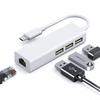 USB C к LAN USB C Проводной LAN USB к Питанию USB Без Драйвера Подключи и Работай Совместим с Mac Адаптер, 4-в-1 Хаб, Адаптер, 2.0 RJ45, 10/100 Мбит/с, Порт USB-C,