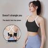 Color-block Sports Bra: Wire-Free, Shockproof, Stylish Back Design for Running and Yoga