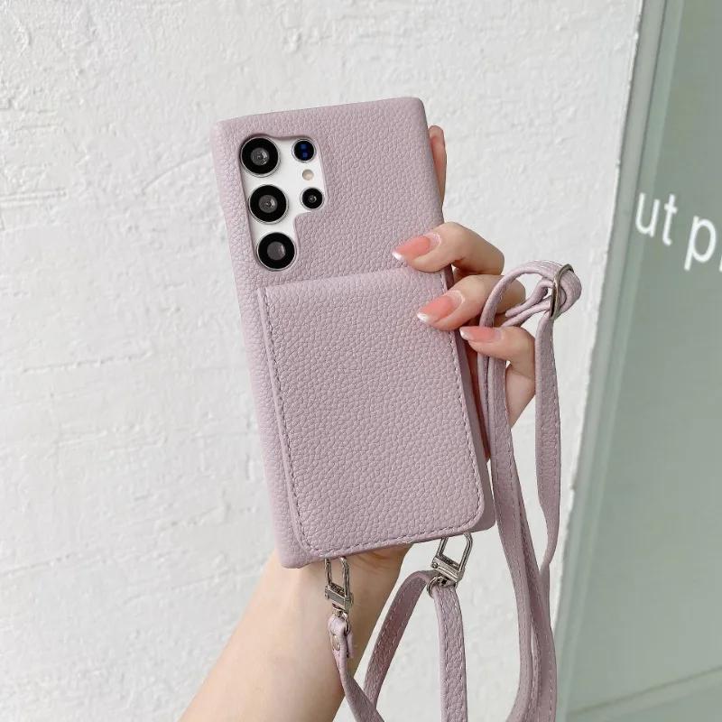 Crossbody Leather Phone Case for Samsung Galaxy S23 S21 FE S24 Ultra S22 Plus A54 A34 A14 A24 A35 A55 A15 A25 M54 Wallet Cover