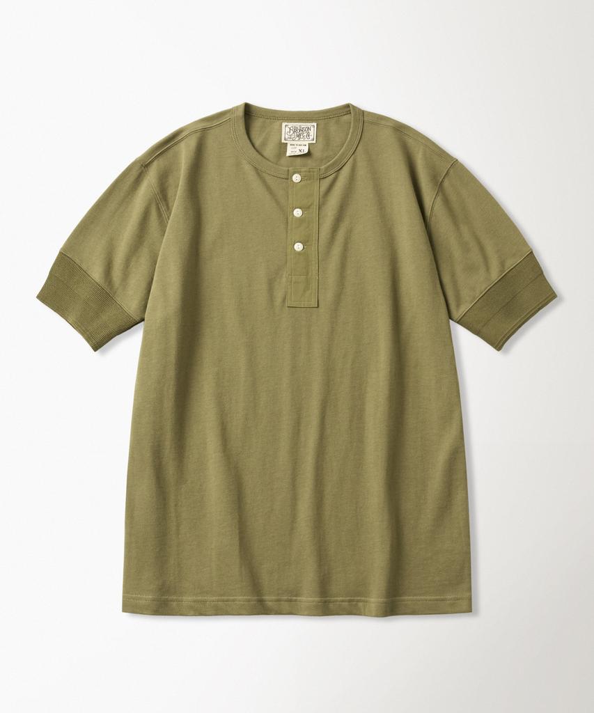 Beulonseun Винтажная футболка-henley с коротким рукавом Зеленая