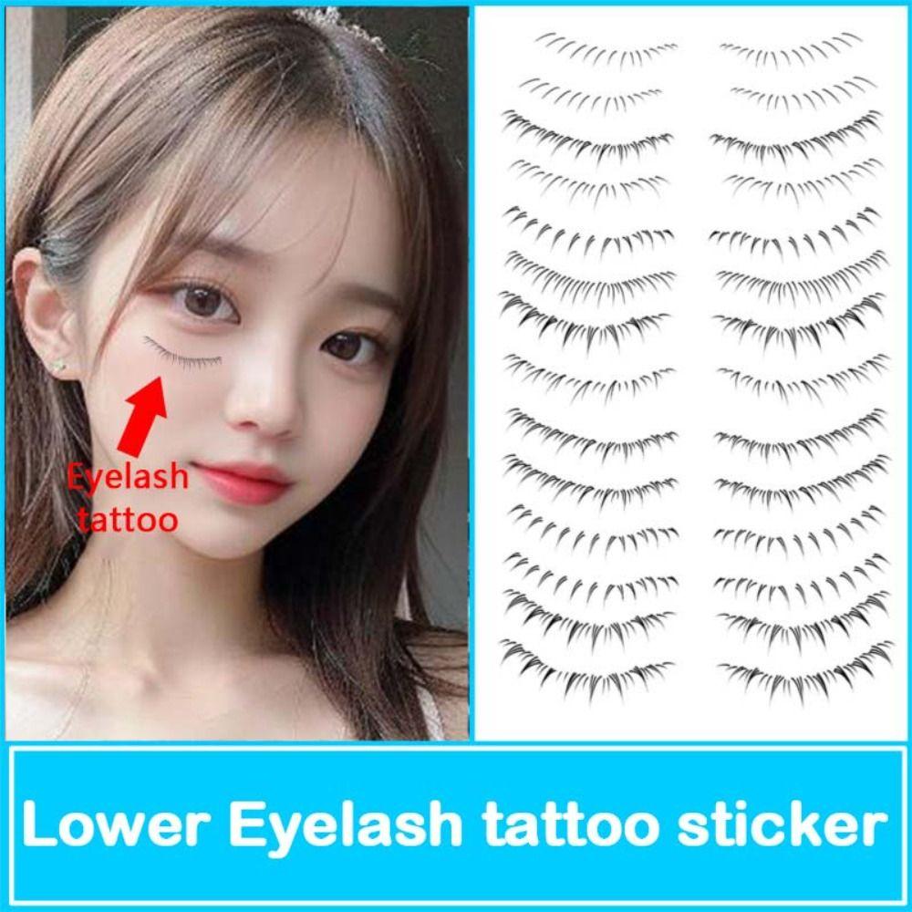 4/8 Pair 3D False Eyelashes Tattoo Under Eye Transfer lashes Decals Beauty