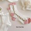 5 Pairs Cute Lace Mid Tube Socks Harajuku Style Women Socks Set Soft Cotton Socks  Autumn Winter