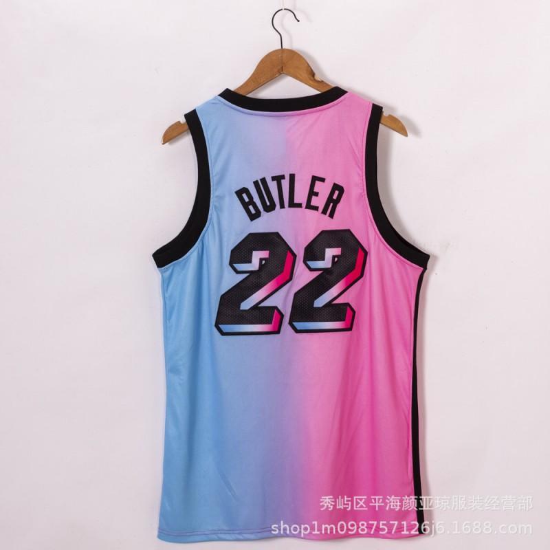 Мужская баскетбольная майка Miami Heat Джимми Батлер 22 Вышитая Спортивная одежда Дышащая Повседневная футболка