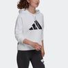 Adidas Толстовка с капюшоном W Fi 3B, однотонная, с принтом большого логотипа, с длинным рукавом, женская, белая H24083