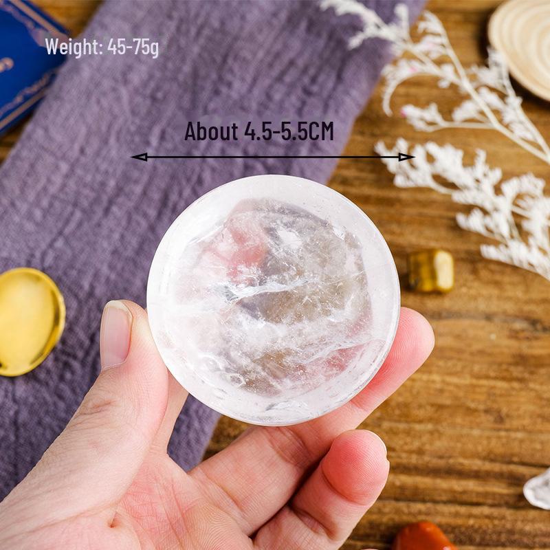 Лунная чаша из натурального белого кристалла - круглый камень для медитации и энергии