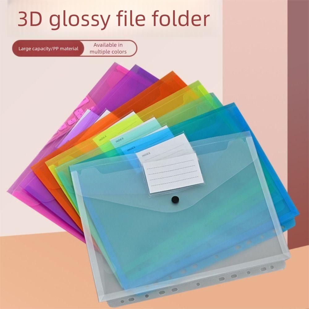 6 Pcs PP Binder Folders A4 Punched Pockets Perfect Label Loose-Leaf School