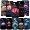 Чехол для телефона Cover для iPhone 17 Pro Max 16 15 14 13 12 11 Pro Max Plus 17AIR Ударопрочный Мягкий ТПУ Корпус Цветок Лотоса Fundas Capas