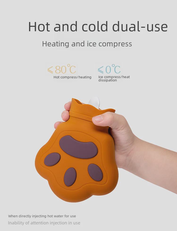 Силиконовый мешок для горячей/холодной воды Bear Paw: Грелка для рук и ледяной компресс «кошачья лапка», которую можно использовать в микроволновой печи