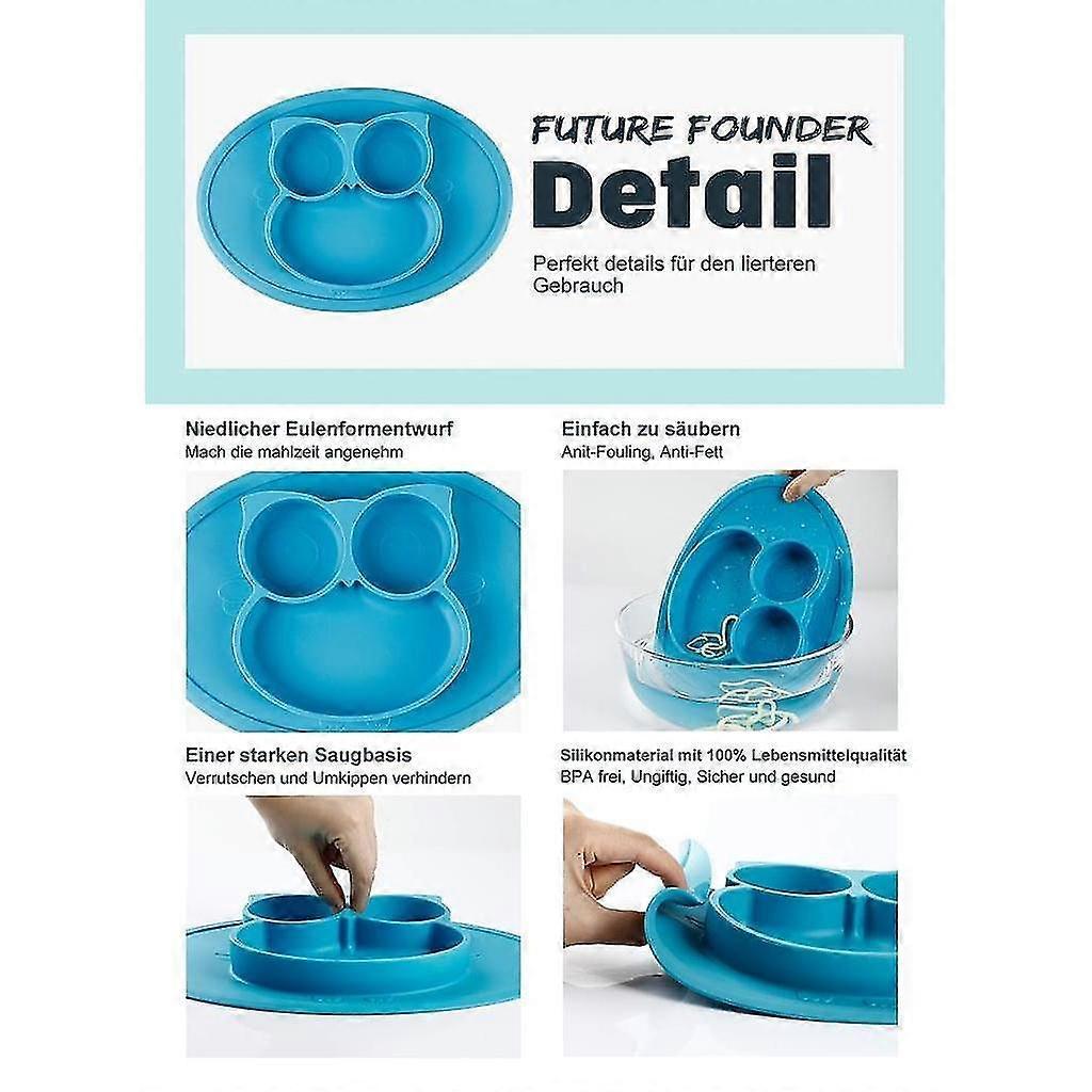 Baby Plate Bowl Mini Silicone Placemat For Baby Toddlers And Kids Portable Plate Baby Non-slip Baby Plate With Suction Cup