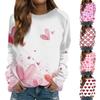 Women's Fashion Casual Long Sleeve Valentine's Day Printed Round Neck Sweatshirt Top