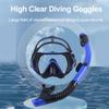 Free Diving Snorkeling Mask Panoramic High Clear Swimming Goggles Tempered Glass with Nose Cover